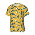 thumbnail image 5 of Qekee Shark Print Classic Fit T-Shirt Men's Shirt Men's Tight Short Sleeves for Exercise, Running, Mountaineering - Shark Print, 5 of 9