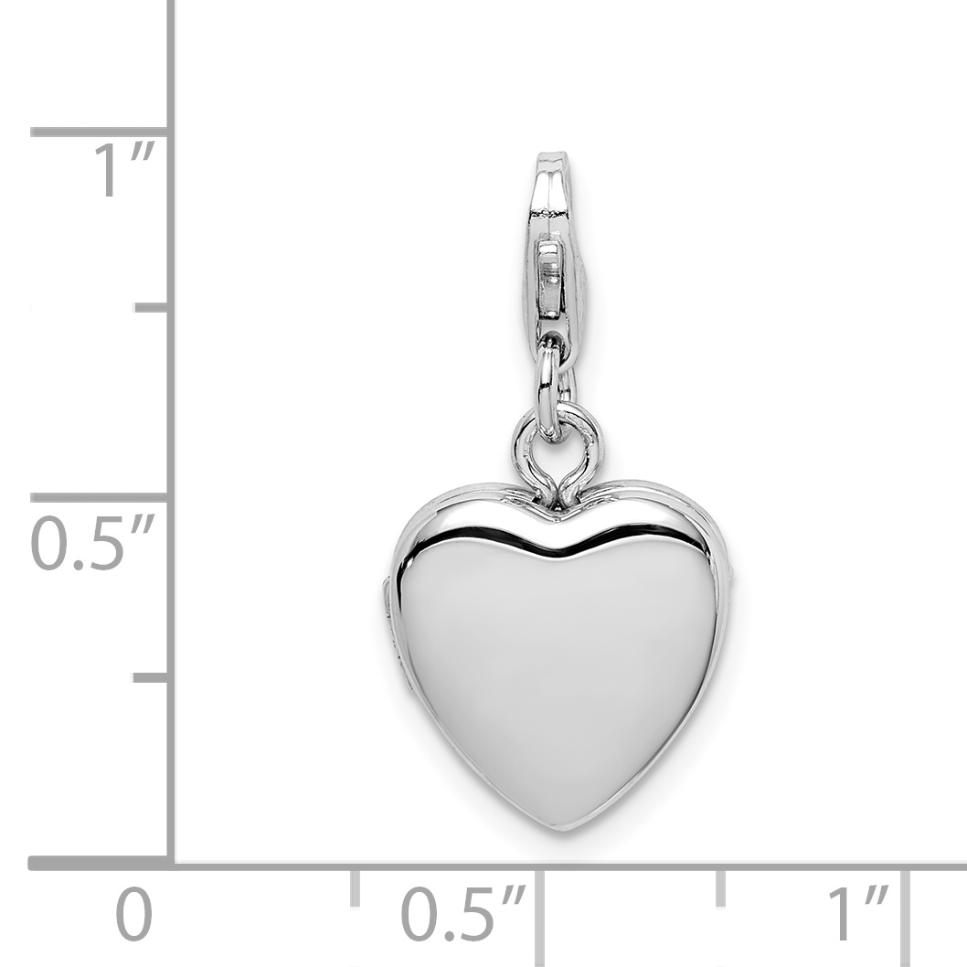 Sterling Silver 0.4IN Polished Lobster Clasp Heart Locket (0.5IN x 0.4IN ) - image 5 of 5