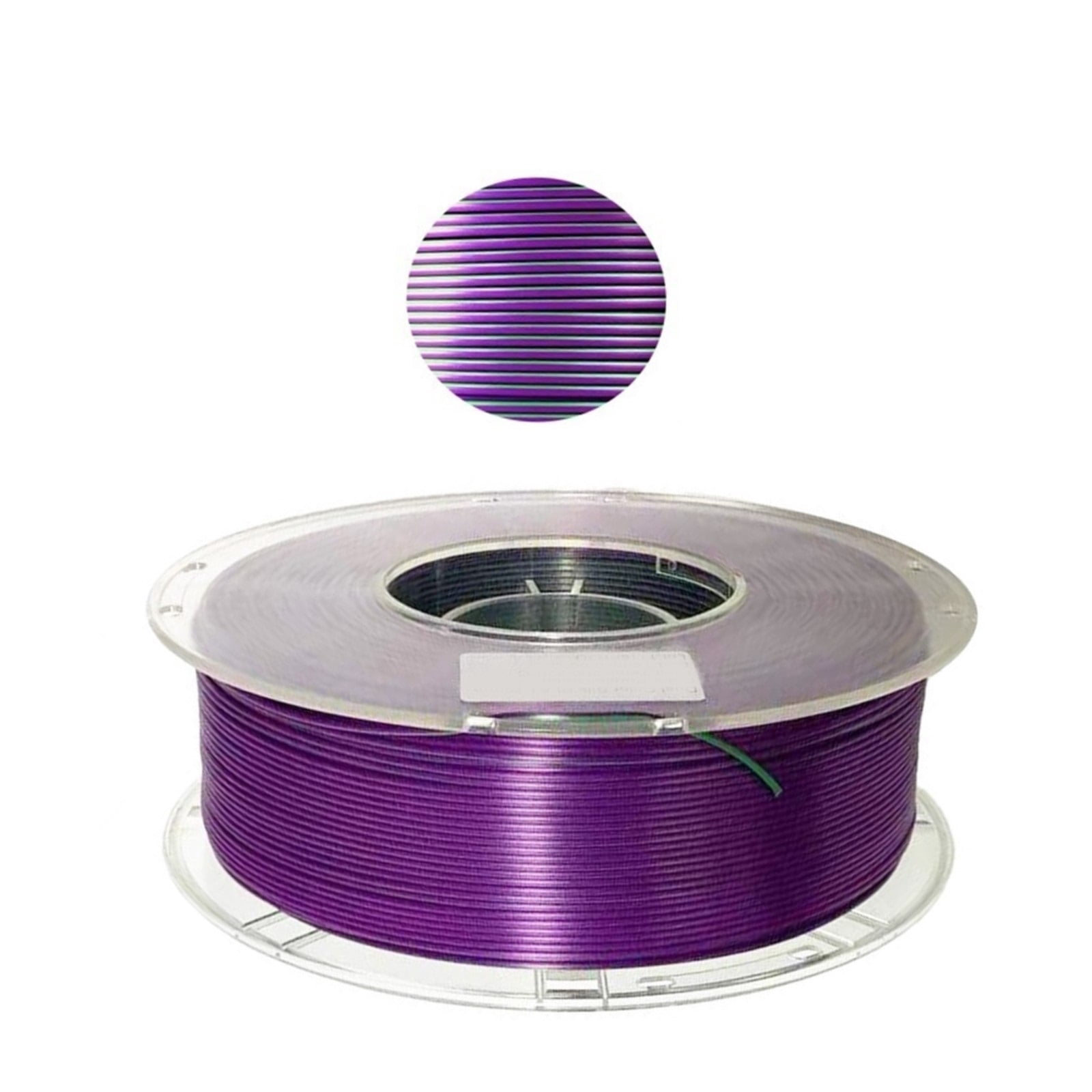 Purple-Green 3D Printer Filament, Creativity Mixed Colors Silk-like PLA, Dimensional Accuracy 1.75mm +/- 0.02mm, Easy-to-Print, 1KG