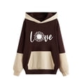 thumbnail image 1 of Gibobby Sudadera mujer, Sudadera con capucha para mujer, con dobladillo irregular, holgada, para (Marrón,G), 1 of 3