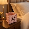 thumbnail image 7 of Dongrere Polka Dot Storage Basket Quilted Fabric Square Makeup Basket Cosmetic Organizer for Women Bathroom Use, 5.5 Inch, Pink, 7 of 7