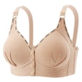thumbnail image 2 of Pxxlle Wireless Bras for Women Front Closure Supportive Bra Comfortable Full Coverage Everyday Bralettes with Adjustable Straps 44 Beige, 2 of 5