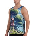 thumbnail image 2 of KLL Fantasy Treehouse Planet Scene Print Men's Muscle Gym Workout Stringer Tank Tops Bodybuilding Fitness T-Shirts Tank Tops Men-3X-Large, 2 of 7
