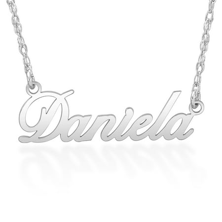 Ladies 10K W Women's Hi Polish Name Personalized Necklace