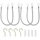 thumbnail image 1 of Cuerdas para cortinas Uxcell, paquete de 4, lazos de cortina trenzados con ganchos de tornillo y pernos, gris plateado, 1 of 7