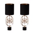 thumbnail image 1 of Designer Table Lamp, 26 Inch Decorative Metal Table Lamp with Gold Circular Stand and Black Cotton Lampshade, Unique Lamp for Home Decor Living Room or Bedroom, 1 of 1