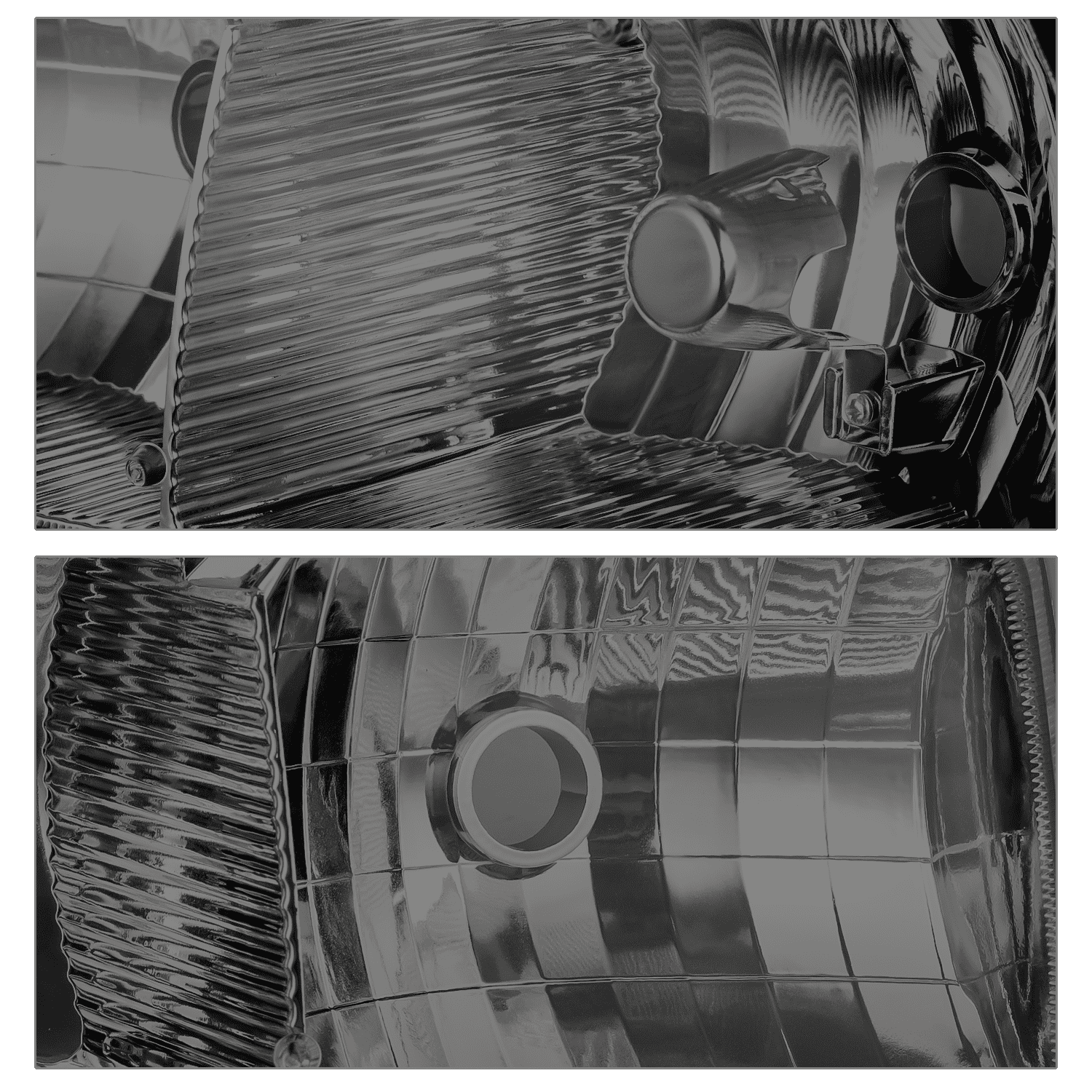 M-AUTO Pair Headlights for 01-07 GMC Sierra, 01-06 GMC Yukon Denali, Yukon XL 1500 Denali, Chrome Housing Smoke Lens Clear Corner