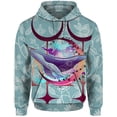 thumbnail image 2 of Sudadera con capucha holgada con estampado de ballenas y medusas para hombre, ropa de calle Harajuku, ropa Y2k, otoño, 2 of 4