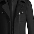 thumbnail image 5 of Lilgiuy Men's Wool Trench Coat Winter Business Formal Overcoat Slim Fit Long Sleeve Single Breasted Zip Up Peacoat for Golf, 5 of 5