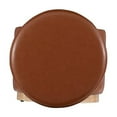thumbnail image 3 of Bowery Hill Faux Leather Caramel Brown Ottoman Round Multifunctional 18" Assembled, 3 of 13