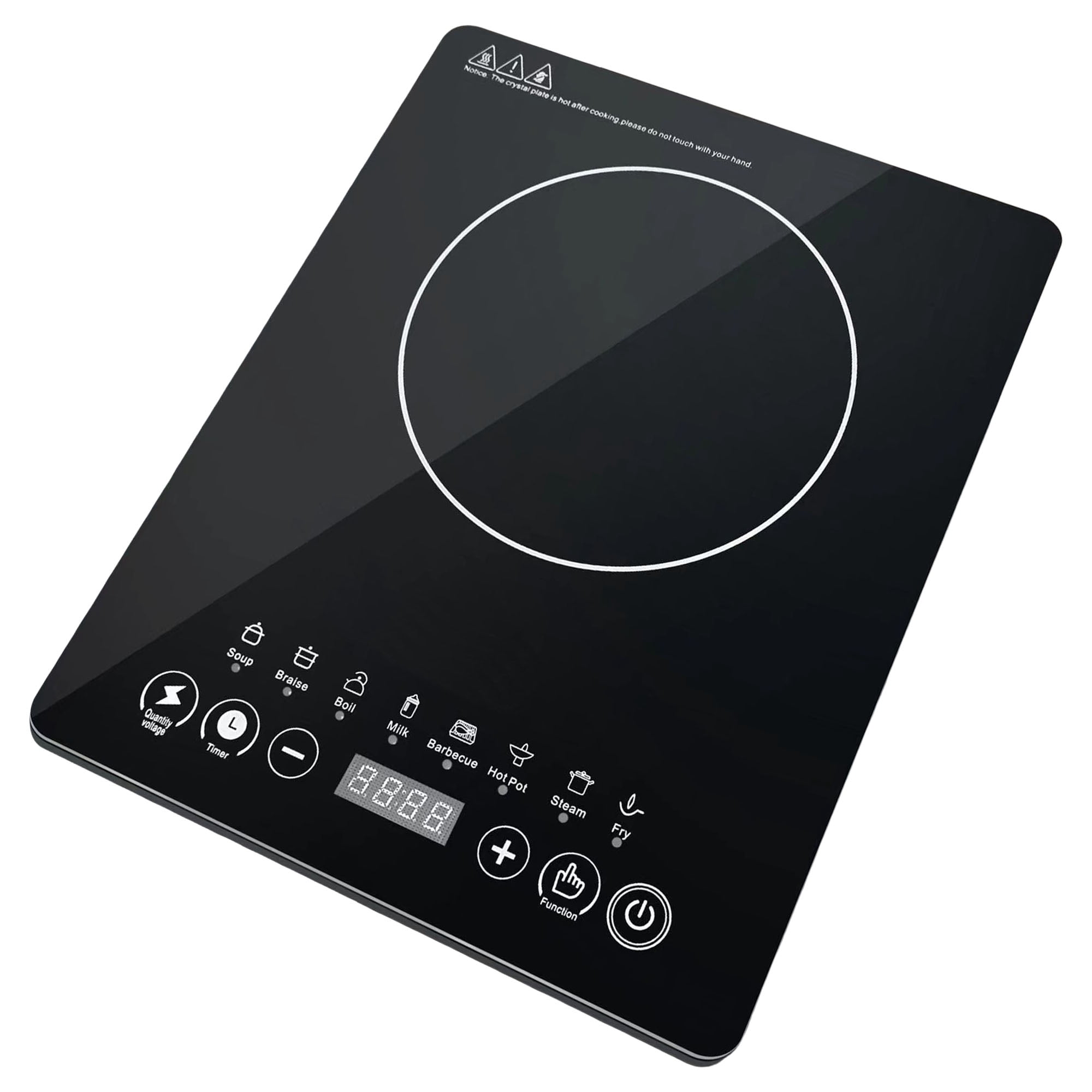 REDUSK 1800W Portable Induction Cooktop, Induction Countertop Burner with LED Display, Hot PlateElectric Stove Top Burner with 8 Temp Setting,Black
