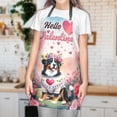 thumbnail image 3 of Hello Valentine’s Day Bernese Mountain Dog Flower Crown Romantic Pink Floral Apron Berner Lover Gifts for Cooking Grilling Baking Painting Gardening - 00031, 3 of 5