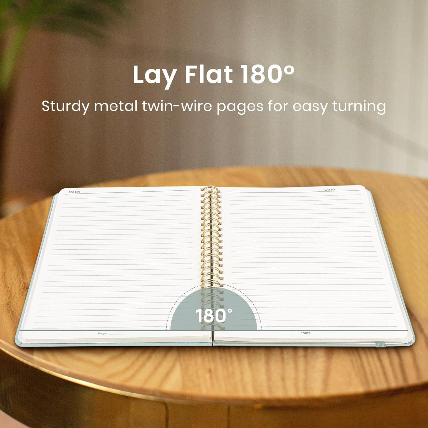 Lined Spiral Journal Notebook for Women & Men, 140 Pages, College Ruled Hardcover Notebook for Work & Note Taking, Journals for Writing, A5(6"x8") - Dusty Blue