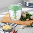 thumbnail image 4 of Xecvkr Mini Garlic Chopper Manual Pull Cord Food Processor Home Easy Clean S Shaped Blades for Vegetables Party Compact Portable 3.34x2.75in 1 Pc, 4 of 6