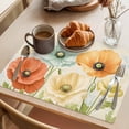 thumbnail image 3 of Red Yellow Placemats Set of 8, Blue Poppies Leaf Vintage Watercolor Floral Plant Non-Slip Place Mats Washable Table Mats for Kitchen Dining Table Decorations Indoor/Outdoor, 3 of 9