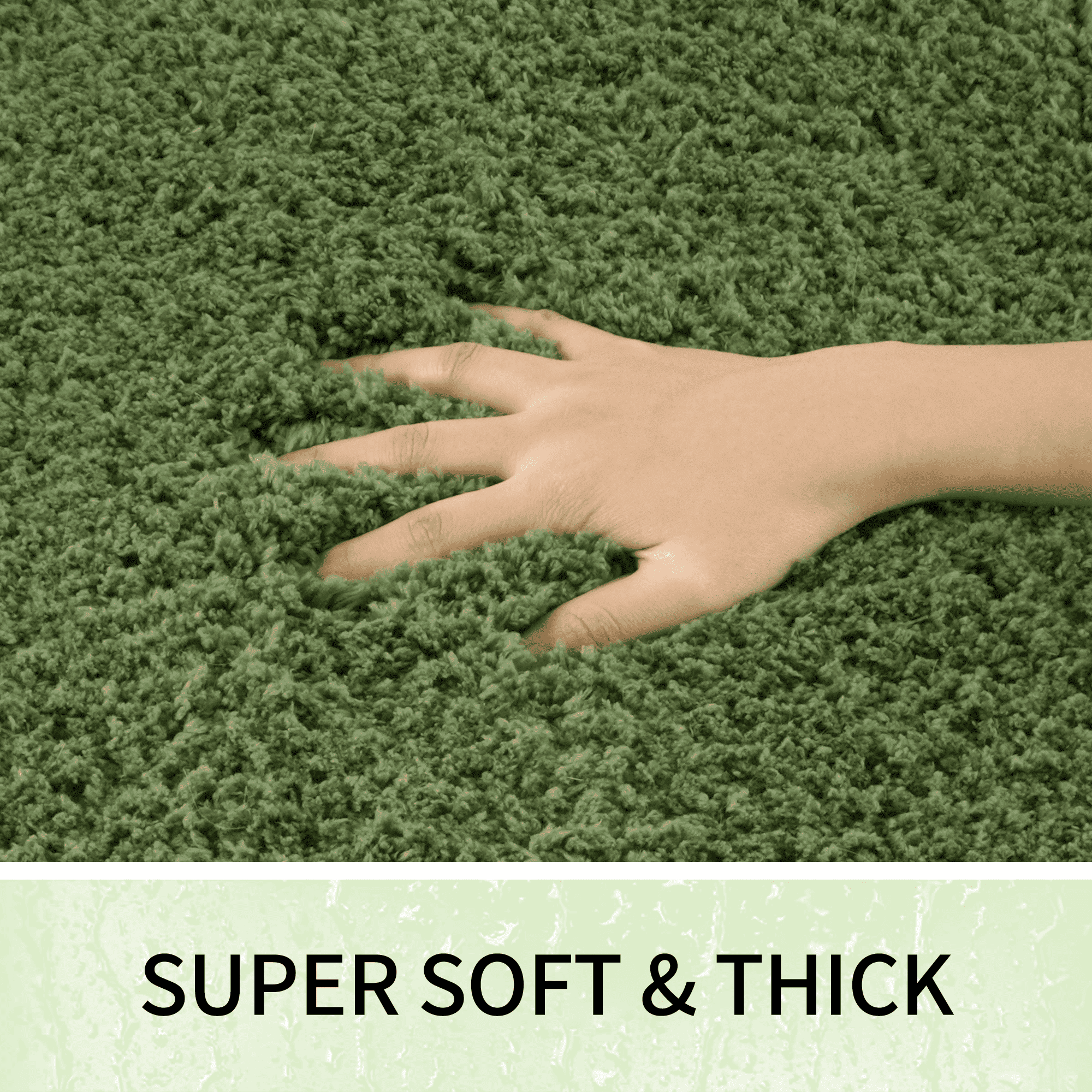 Wozola Green Bathroom Rugs Mat, Soft Absorbent Microfiber Bath Rugs, Non Slip, Machine Washable Bath Mats for Bathroom Floor, Tub and Shower, Home Decor Accessories, 24" × 47"