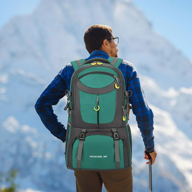 Hiking Backpack, Multifunctional Mountaineering Pack, Large Capacity Waterproof Rucksack, Lightweight Load Reduction Design, Outdoor Travel Gear, Durable Trekking Bag