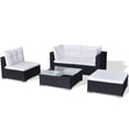 thumbnail image 2 of vidaXL 5 Piece Garden Lounge Set with Cushions Poly Rattan Black, 2 of 5