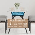 thumbnail image 4 of 5 Piece Modern Dining Table Set for 4, Small Rectangular Kitchen Table with Open Shelf & 4 Boucle Upholstered Chairs, Compact Dining Room Furniture for Apartments, Small Spaces, 4 of 7