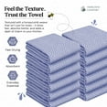 thumbnail image 5 of HEIRLOOM COMFORT Indigo Blue Honeycomb Kitchen Towels 3 Pack, 16x26 Inch, 100% Cotton, Quick Dry, Soft & Absorbent Dish Towels for Cleaning, Wiping, Kitchen Chores & Restaurant or Catering Use, 5 of 6