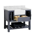 thumbnail image 2 of Charlotte 42" Farmhouse Bathroom Vanity with Marine Gray Cabinet and Carrara Marble Top, 2 of 6