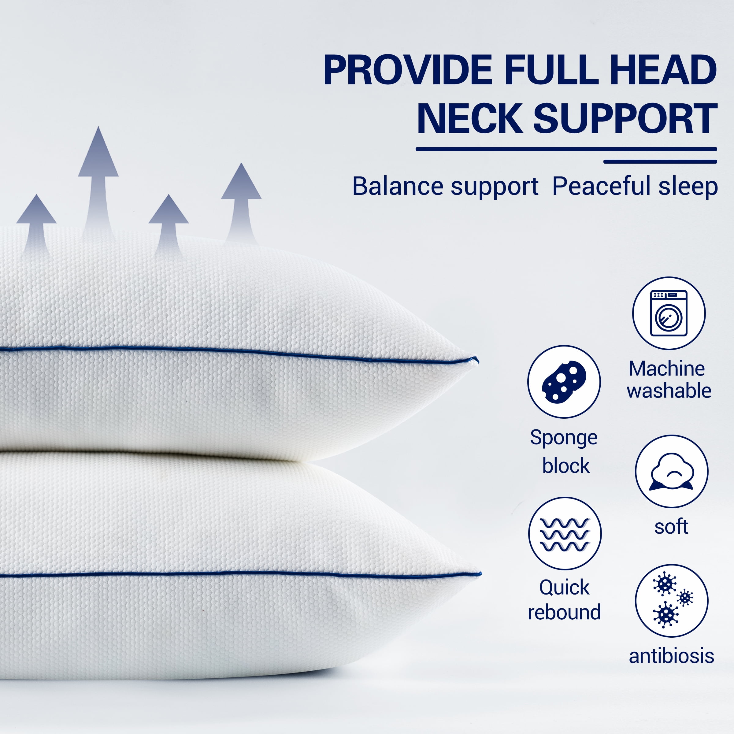 Subrtex Shredded Memory Foam Pillow for Sleeping with Removable Cooling Cover, Queen, 1 Pack