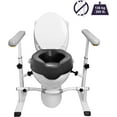 thumbnail image 4 of KMINA - Toilet Safety Rails with Raised Seat (Pack, Not Returnable), 4 Inch Raised Toilet Seat with Handles for Elderly, Handicap Toilet Seat with Handles Over Toilet, 4 of 9
