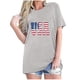 thumbnail image 1 of Tops Cortos para Mujeres Bandera de Moda Impresa Cuello Redondo, Camiseta de Manga 3/4 para Uso Diario, Casero Y Cómodo, 1 of 4