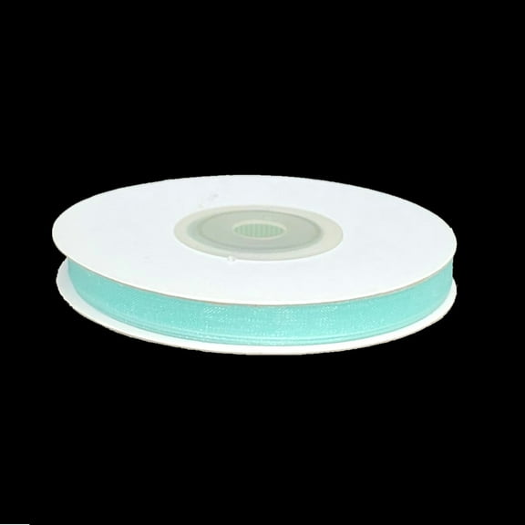 Aqua Blue Ribbon | Narrow Aqua Ribbon | 1/4 Inch Organza Ribbon - Aqua - 25 Yard Spool (gi14organzaribbonaqua)