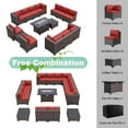 thumbnail image 6 of ALAULM 15-Piece Aluminum Weatherproof Outdoor Conversation Sets with Fire Pit Table and Cushions, Red/ Brown, 6 of 7