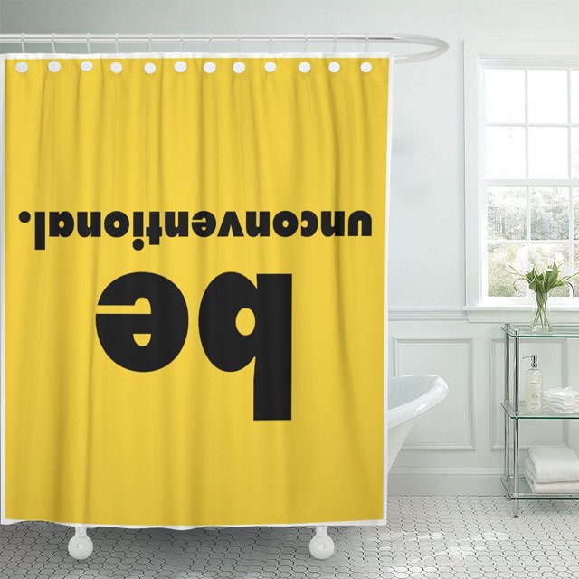 ABPHQTO Cortina de ducha creativa de motivación mínima escrita al revés con motivos no convencionales 152x180 cm ABPHQTO PKNMT60x72Shower-5778