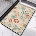 thumbnail image 2 of Green Modern Floral Washable Carpet - 20x32 Inch Non-Slip Rug for Bedroom, Bathroom, Entryway and Laundry Room - Distressed Small Accent Area Rug, 2 of 5