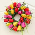 thumbnail image 1 of Guirnaldas Día de la Madre Tulipanes Corona Día de la Madre Decoración de Puerta Flores Simuladas Corona de Primavera y Verano Decoración del Hogar una decoración, 1 of 6