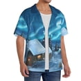 thumbnail image 2 of Sikiie Mountain Cottage In Snow Men's Wrinkle Free Untucked Cuban Shirt Business Casual Button Down Shirts Short Sleeve Shirt4X-Large, 2 of 5