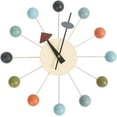 thumbnail image 7 of Fenteer Round Ball Wood Wall Clock Decorative Wall Clock No Ticking Wall Hanging Clock Mid Century for Kitchen Home Decor Clocks, Colorful Ball, 7 of 7