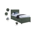 thumbnail image 2 of Meridian Furniture Hudson Green Vegan Leather Twin Trundle Bed, 2 of 9