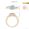 thumbnail image 5 of Angara Natural 1 Ct. Aquamarine with Diamond Side Stone Ring in 14K Rose Gold for Women (Ring Size: 3), 5 of 10