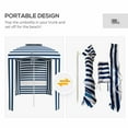 thumbnail image 6 of Patio Shades Outsunny 5.8' x 5.8' Portable Beach Umbrella with Double-Top, Ruffled Outdoor Cabana with Walls, Vents, Sandbags, Carry Bag, Blue & White Stripe,Garden Umbrellas, 6 of 9