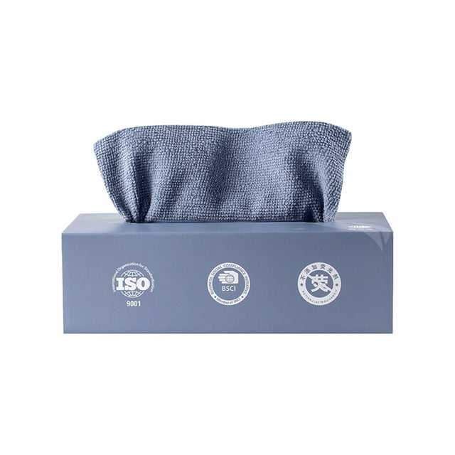 Reusable Microfiber Cleaning And Drying Wipes With Dispenser Box, Pack Of 20