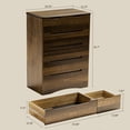 thumbnail image 7 of 6 Drawer Dresser, Modern Wooden Storage Chest with Embedded Handles, Anti-Tip Safety Device, Bedroom Organizer for Living Room Kids Room - Light Brown, 7 of 7