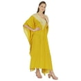 thumbnail image 2 of Moomaya Printed Caftan Gown Maxi Dress For Women Beachwear Party Kimono Cover Up Kaftan, 2 of 7