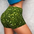 thumbnail image 4 of Naloa Green Glitter Sparkle Biker Shorts for Women Seamless Scrunch Short Women’s Yoga Shorts for Gym Running Sport Shorts-X-Large, 4 of 8