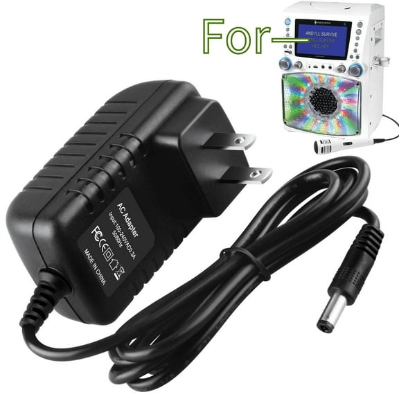 K-MAINS AC/DC Adapter Charger Compatible With Singing Machine STVG785BTW Karaoke Machine Power Cord