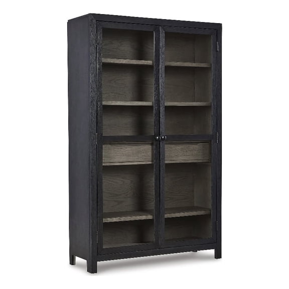Signature Design by Ashley Lenston 2-Door Wood Accent Cabinet in Black/Warm Gray