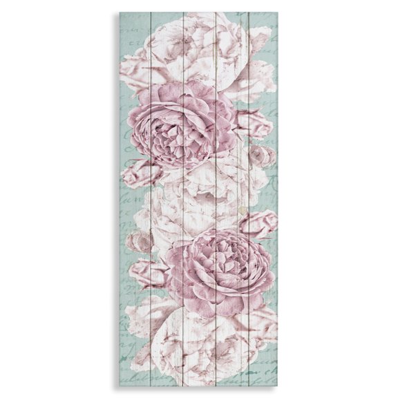 Stupell Industries Farmhouse Flower Bloom Pink Blue Canvas Art, 17 x 40, by Kim Allen