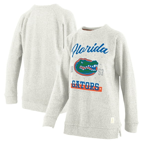 Women's Pressbox Oatmeal Florida Gators Plus Size Comfy Cairo Terry Pullover Sweatshirt