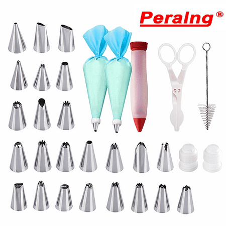 24 Dispensers - FeelGlad 31 Cake Decorating Tools Kit With 24 Icing Dispensers 2 Silicone Pastry Bags, 2 Reusable Couplers,1 Cleaning Brush,1 Cake Decorating Pen Baking Tool