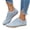 Blue, variant on Women's Wide Toe Box Barefoot Shoes | Fashion Suede Patchwork Design