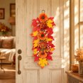 thumbnail image 4 of Cadancy Fall Wreath Artificial Maple Leaf Sunflower Door Swag with Berry Pumpkin Accent Hanging Ornament Thanksgiving Decorations Front Porch Harvest Seasonal Wall Decor, 4 of 6