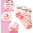 thumbnail image 2 of 6 Pack Newborn Baby Socks Thick Turn Cuff Fun Essential Terry Cotton Rich Infant Socks for 0-12 Unisex Girls Boys, 2 of 7